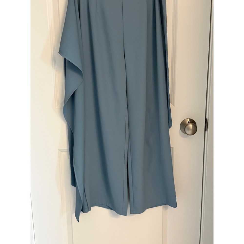 Halara Wide Leg Wrap Pants Dusty Blue High Waisted Side Tie Small - Picture 3 of 8